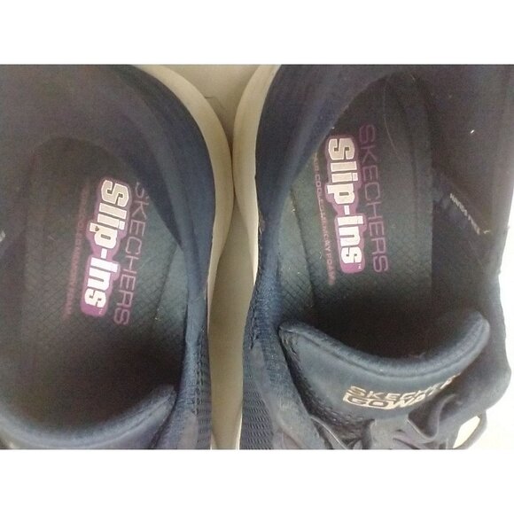 Skechers Women's 11 Wide Slip-ins Go Walk Flex Navy Sneakers Shoes 124836W - Picture 7 of 10